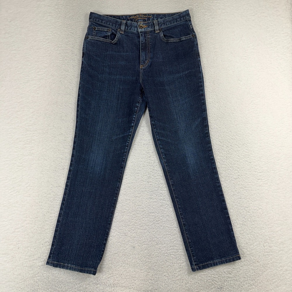 Lauren Ralph Lauren Premium Straight Leg Jeans Blue Womens 6P 28x26 Dark Wash